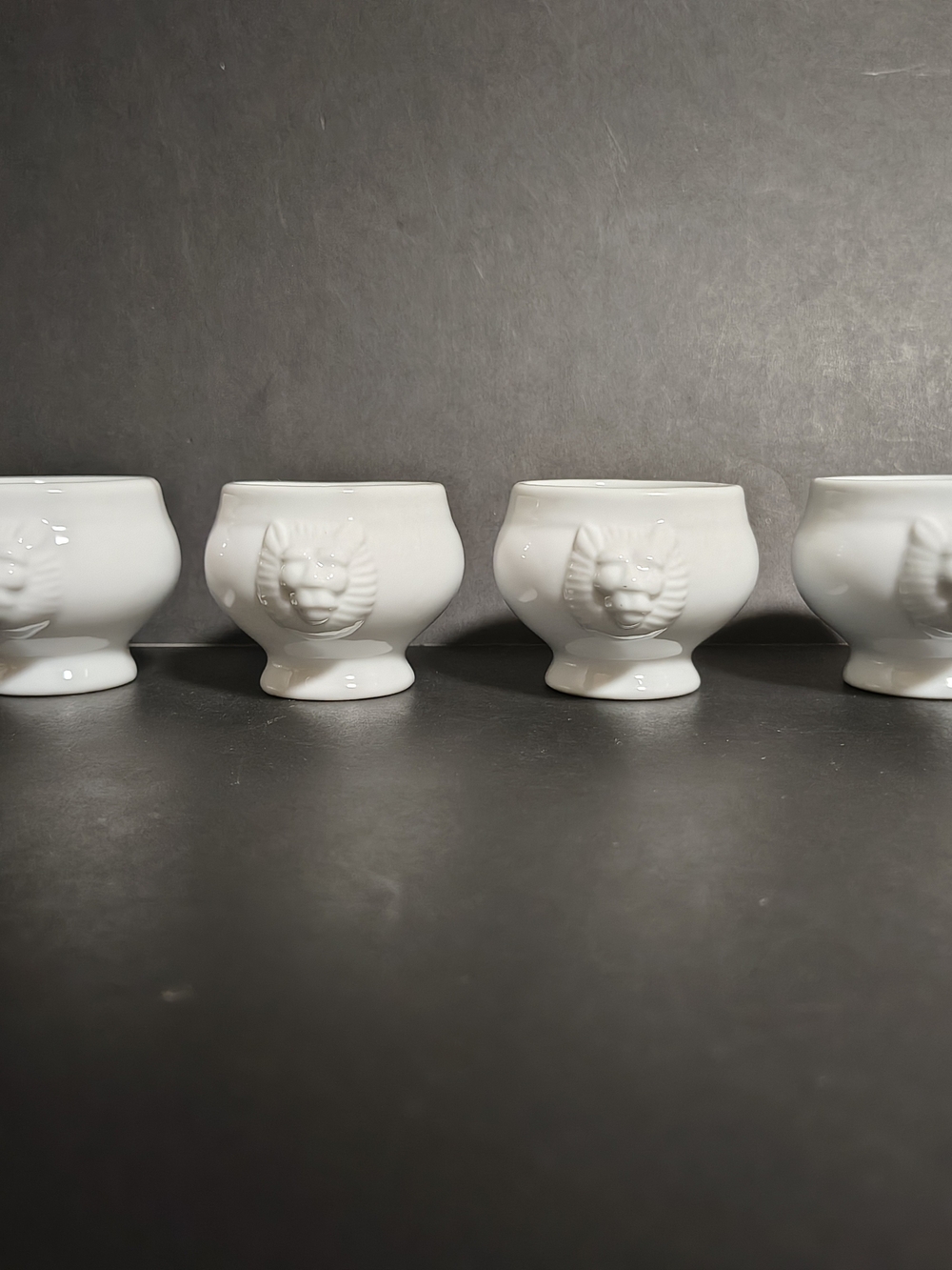 Set Of 4 BIA Cordon Bleu Lion's Head Dipping Bowls